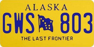 AK license plate GWS803