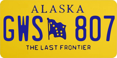 AK license plate GWS807