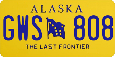 AK license plate GWS808