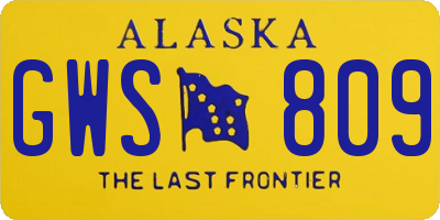 AK license plate GWS809