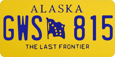 AK license plate GWS815