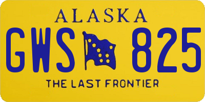 AK license plate GWS825