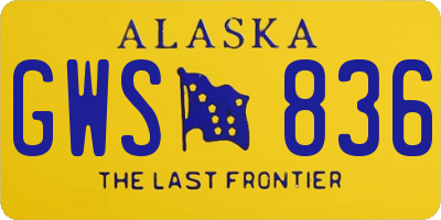 AK license plate GWS836