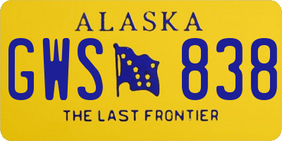 AK license plate GWS838