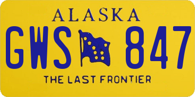 AK license plate GWS847
