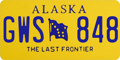 AK license plate GWS848