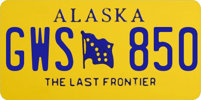 AK license plate GWS850