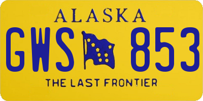 AK license plate GWS853