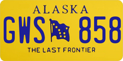 AK license plate GWS858
