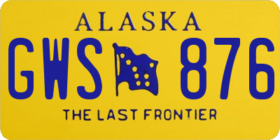 AK license plate GWS876