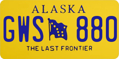 AK license plate GWS880