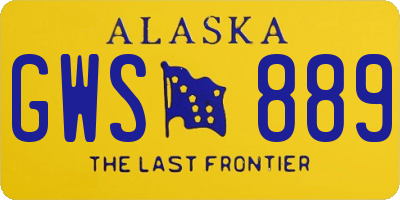 AK license plate GWS889