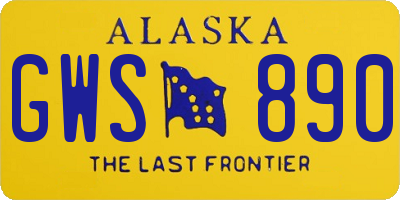 AK license plate GWS890