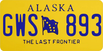 AK license plate GWS893
