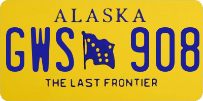 AK license plate GWS908