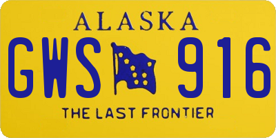 AK license plate GWS916