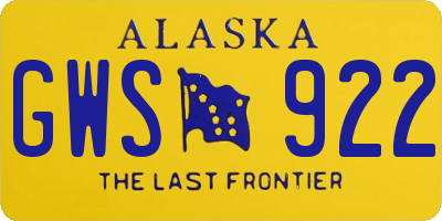 AK license plate GWS922