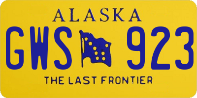 AK license plate GWS923