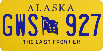 AK license plate GWS927