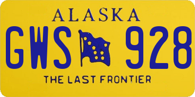 AK license plate GWS928