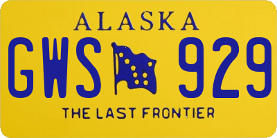 AK license plate GWS929