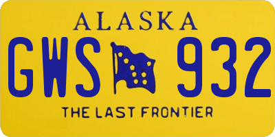 AK license plate GWS932