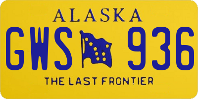 AK license plate GWS936
