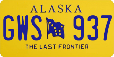 AK license plate GWS937