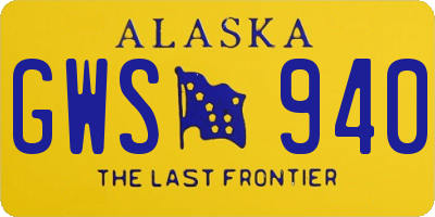AK license plate GWS940