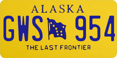 AK license plate GWS954