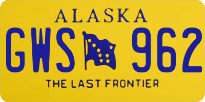 AK license plate GWS962