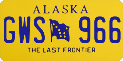 AK license plate GWS966