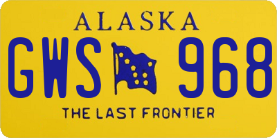 AK license plate GWS968