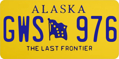 AK license plate GWS976