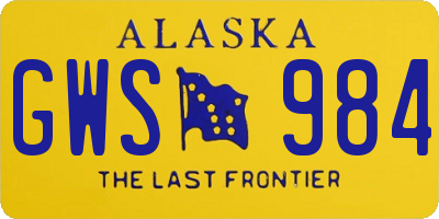 AK license plate GWS984