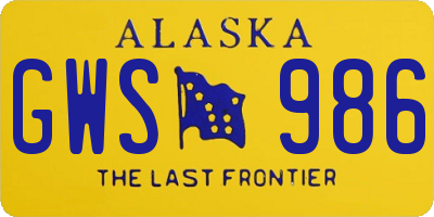 AK license plate GWS986