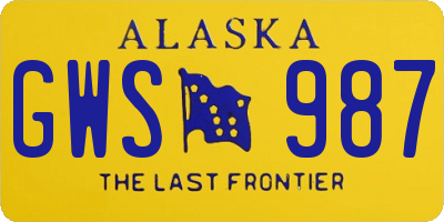 AK license plate GWS987