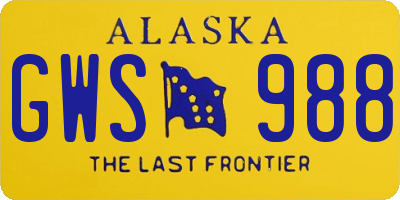 AK license plate GWS988