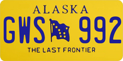 AK license plate GWS992