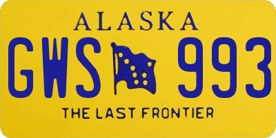 AK license plate GWS993