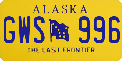 AK license plate GWS996