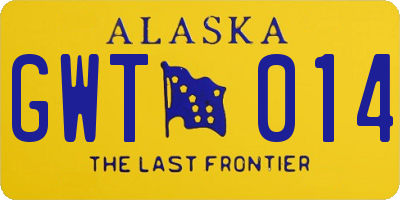 AK license plate GWT014