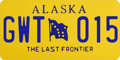 AK license plate GWT015