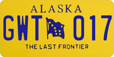AK license plate GWT017