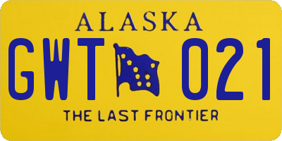 AK license plate GWT021