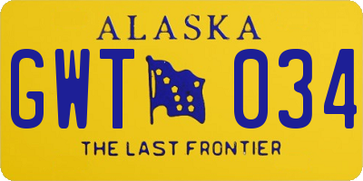 AK license plate GWT034