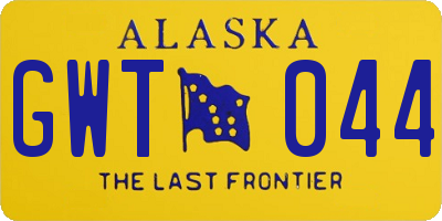AK license plate GWT044