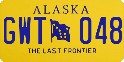 AK license plate GWT048