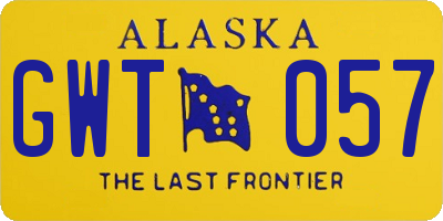 AK license plate GWT057