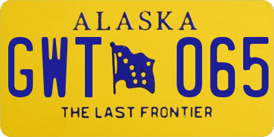 AK license plate GWT065